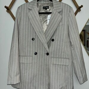 LOFT khaki Striped Blazer